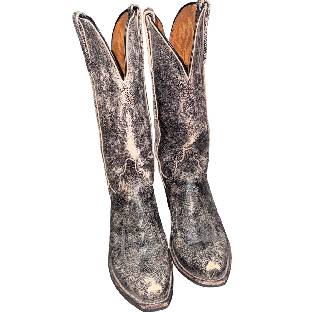 1883 by Lucchese Distressed Crackle Leather Western Cowboy Boots 6.5 B - Picture 6 of 9